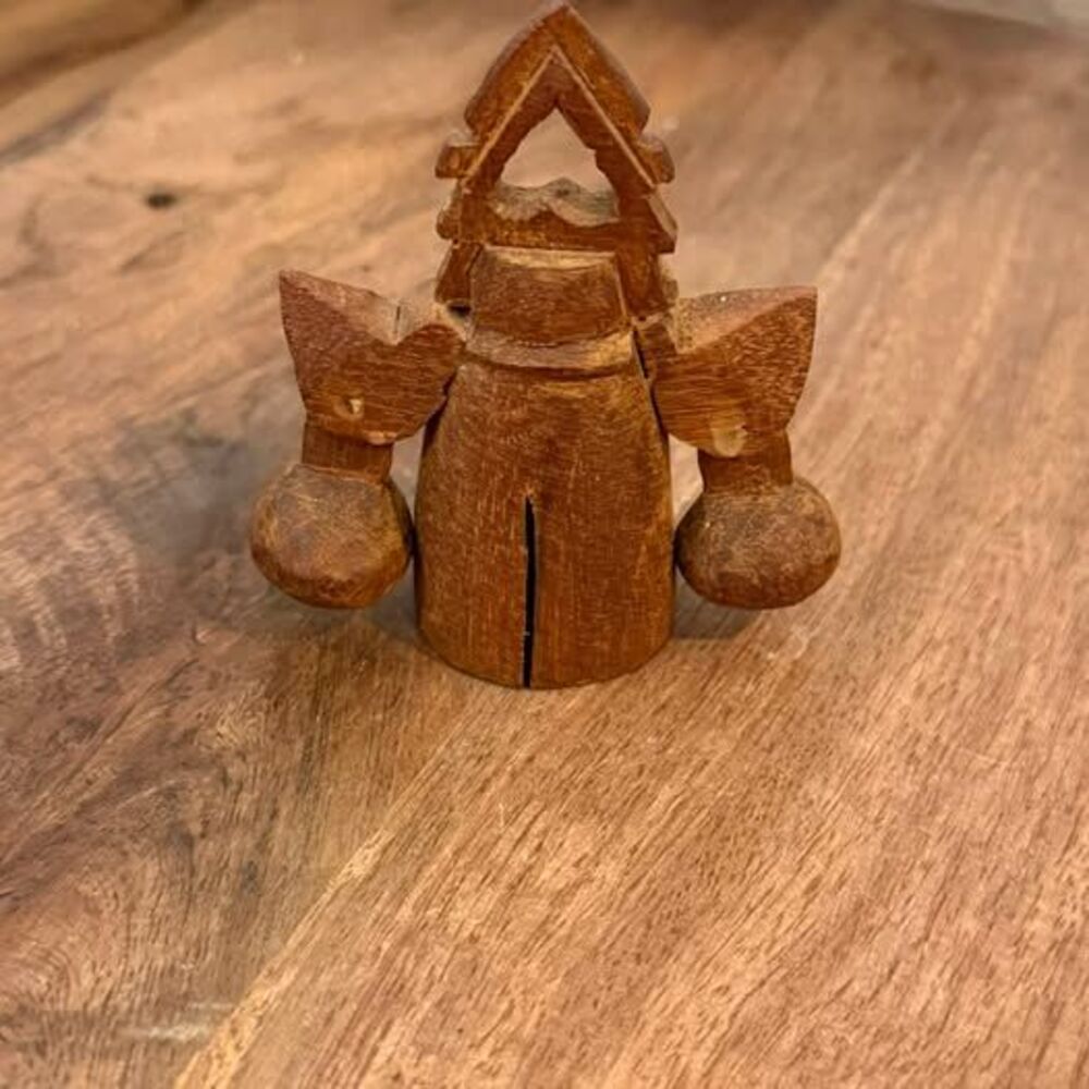 Vintage Hand-Carved Wooden Bell~Southeast Asia